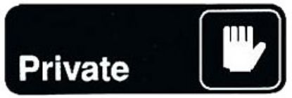 Picture of Sign 3" x 9" Plastic- Private