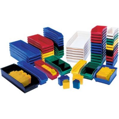 Picture of 23-5/8" x 11-1/8" x 4" (LxWxH) Polyethylene Shelf-Bin Blue