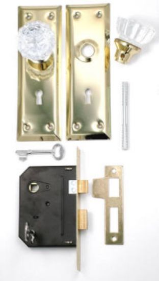 Picture of Mortise-Lockset Set Glass Knobs