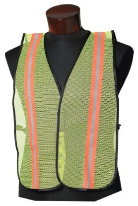 Picture of Safety Safety-Vest Mesh-Fabric Green 1-1/2" Stripes One-Size