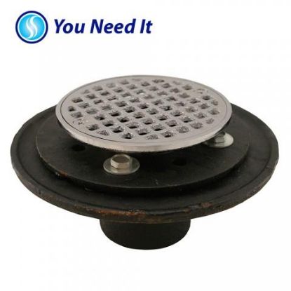 Picture of 3" No-Hub Shower-Drain Chrome Round Top