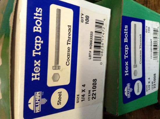 Picture of Tap-Bolt Mild-Steel 1/4-20 TPI 20 x 4"