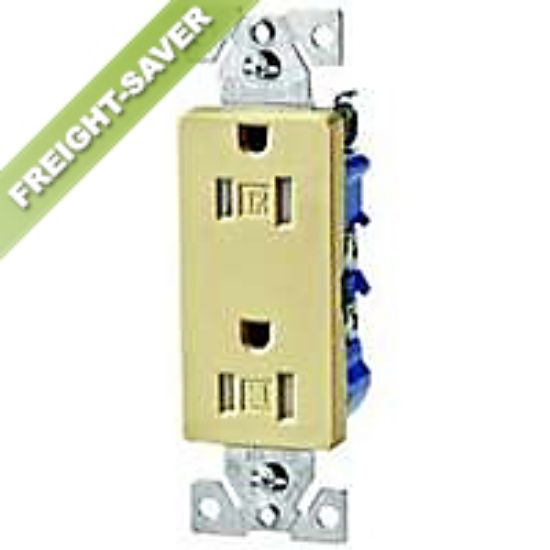 Picture of Electrical-Outlet Decorator Duplex-Receptacle 15-Amp Tamper-Resistant Ivory