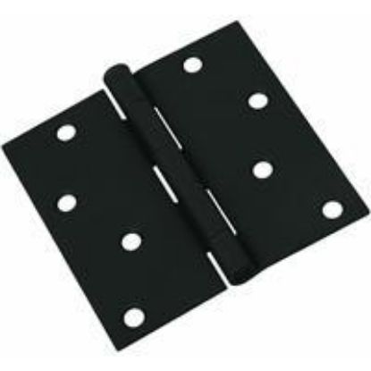 Picture of Door-Hinge Square-Corner Removable-Pin Black 4" x 4"
