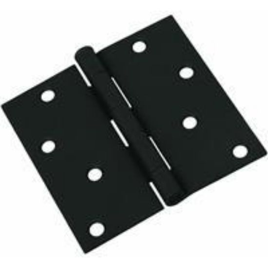Picture of Door-Hinge Square-Corner Removable-Pin Black 4" x 4"