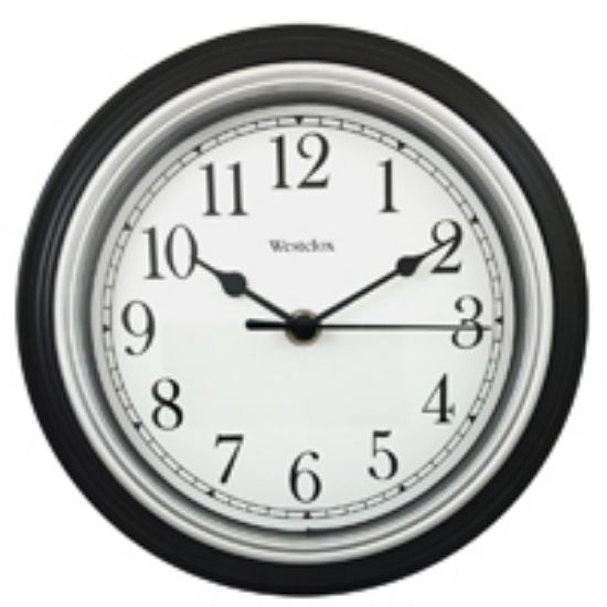 Picture of Westclox Wall-Clock Round Black-Frame Analog 8-1/2"