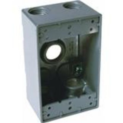 Picture of Weather-proof Gray Electrical-Box 5 X 3/4 Outlets