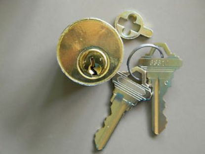 Picture of Mortise-Cylinder Brass-Finish Keyed-Alike 1-1/8"