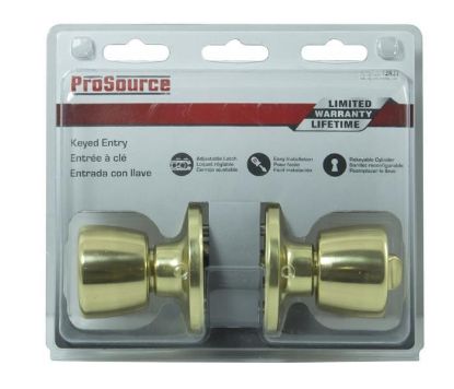 Picture of Lock-Set Entrance-Type Tulip-Knob Adjustable Backset 4 Way Latch K3 Polished Brass