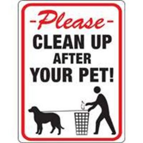 Picture of 9" x 12" Plastic Please Clean Up After Your Pet