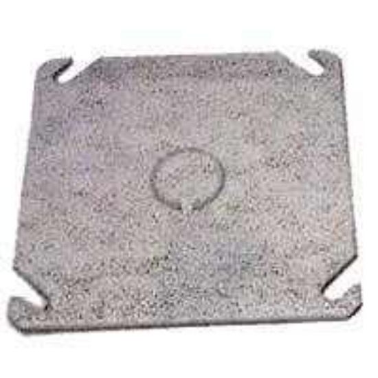 Picture of Electrical-Box-Cover Square Steel Flat Blank 4" 1/2" Knockout