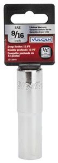 Picture of Socket-Wrench Fractional Deep-Socket Steel Chrome 12-Point 1/2" Drive 9/16"
