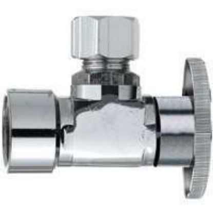 Picture of 3/8" Fpt X 3/8" Cmp Stop Quarter-Turn Chrome-Plated