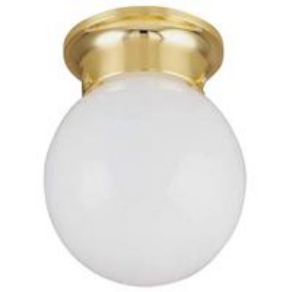 Picture of Light-Fixture 1-Bulb Flush Ceiling-Mount Brass