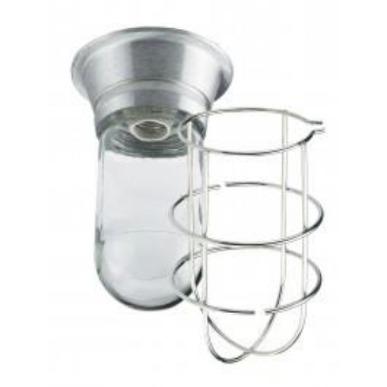 Picture of Commercial Cooking Hood Light-Fixture Vapor-Tight Shatter-Proof Plastic Coated Globe w/ Wire Guard