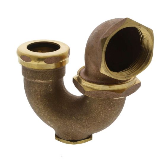 Picture of LA-Trap 1-1/2" x 1-1/4" Rough-Brass With Clean-Out