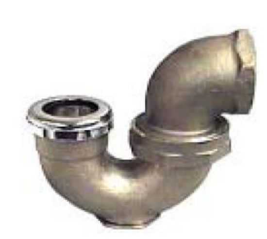 Picture of LA-Trap 1-1/2" x 1-1/4" Rough-Brass Less Clean-Out