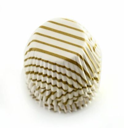 Picture of Muffin Cupcake Liners Standard Gold Swirl- Pack/74