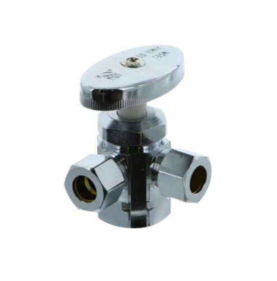 Picture of 3-Way Stop Chrome-Plated 1/2" FIP x 3/8" CMP