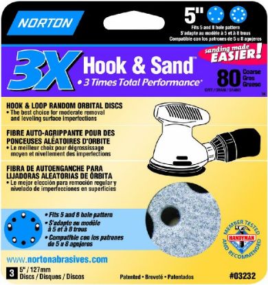 Picture of DSC DP 5" x 0" A975 NOR P80 Grit Sanding-Disc