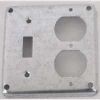 Picture of Square Electrical-Box-Cover Steel 4" 1/2" Rise Single Toggle Single Duplex-Receptacle