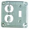 Picture of Square Electrical-Box-Cover Steel 4" 1/2" Rise Single Toggle Single Duplex-Receptacle