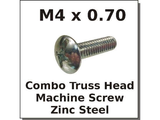 Picture of Machine-Screw Zinc 4mm-0.70 x 60mm Combination Truss