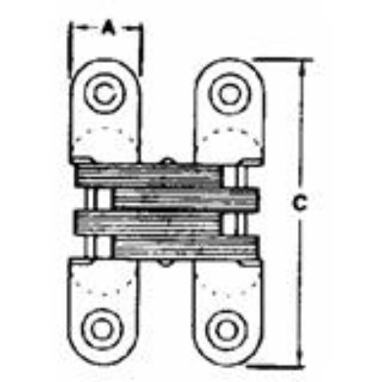 Picture of Invisible Hinge Steel Satin-Brass 1/2" x 1-1/2"