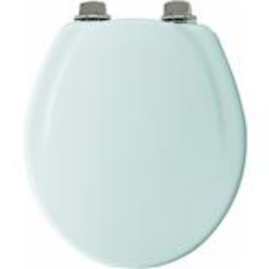 Picture of Toilet-Seat Wood-Material White w/ Nickel Hinges