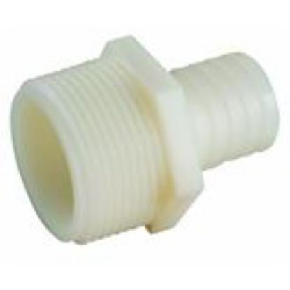 Picture of 1 X 1-1/4" Barbed Male-Adapter Nylon Hose-Barb X MIP