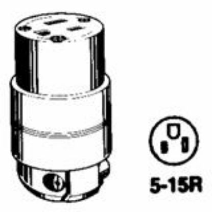Picture of 15-Amp 125-Volt Double-Pole 3-Wire Black Cord-Connector