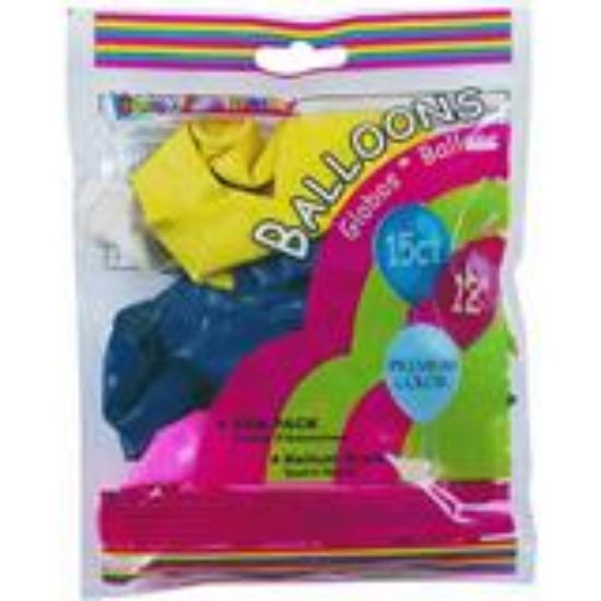 Picture of Party Balloons Assorted Colors 12"