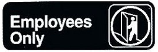 Picture of Sign 9" x 3" Plastic- Employees Only