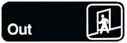 Picture of Sign 9" x 3" Plastic- Out