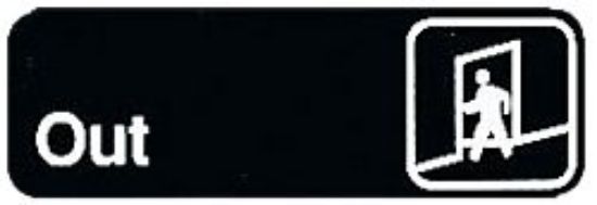 Picture of Sign 9" x 3" Plastic- Out