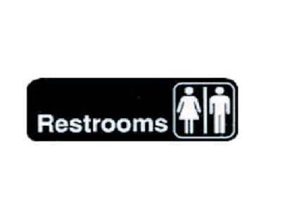 Picture of Restrooms Sign Plastic 3" x 9"