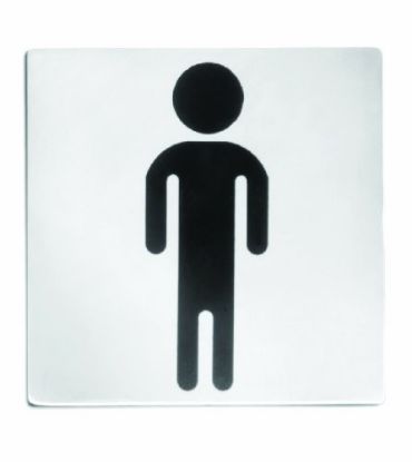 Picture of 5 x 5" Stainless-Steel Sign- Men Restroom