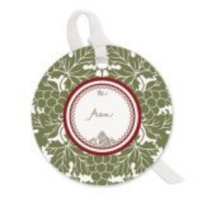 Picture of Bottle Gift Tags- Green Grapevine Pack/4