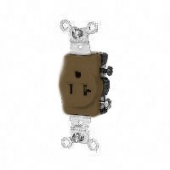 Picture of Single-Receptacle 20-Amp 125-Volt Double-Pole 3-Wire Grounding Brown