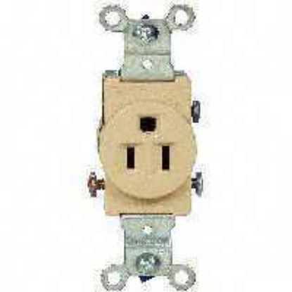 Picture of Single-Receptacle 20-Amp 125-Volt Double-Pole 3-Wire Grounding Ivory