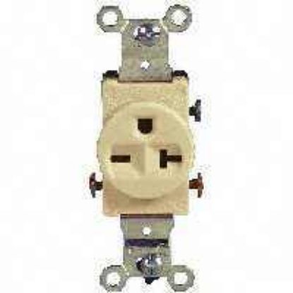 Picture of Single-receptacle 20-amp 250-volt Double-pole 3-wire Grounding Ivory