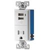Picture of Combination Receptacle/USB Charger White 15-Amp 125-Volt 5V DC/CC 700mA