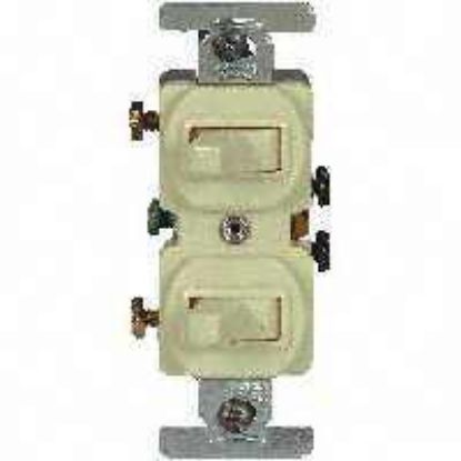 Picture of Combination-Switch Duplex-Toggle Single-Pole 3-Way 15-Amp Ivory