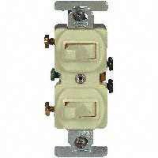 Picture of Combination-Switch Duplex-Toggle Single-Pole 3-Way 15-Amp Ivory