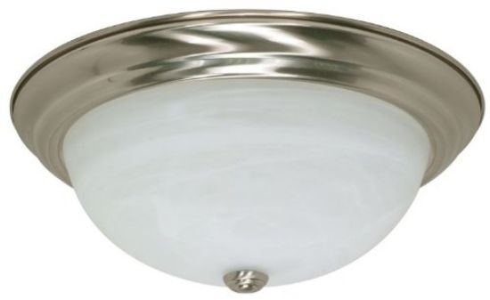 Picture of 15" Light-Fixture Dome-Type Flush-Mount 3 Lamps Brushed-Nickel