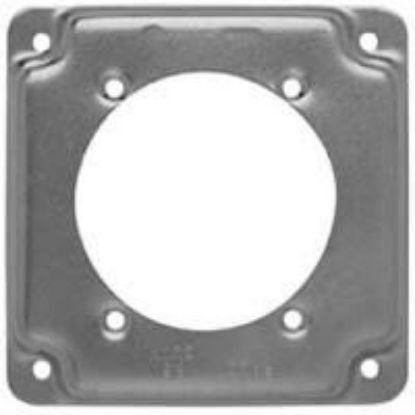 Picture of 4" Square Electrical-Box-Cover Steel 1/2" Rise Single-Receptacle 2.625