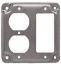 Picture of Electrical-Box-Cover Square Steel 4" 1/2" Rise Single Duplex Single GFCI
