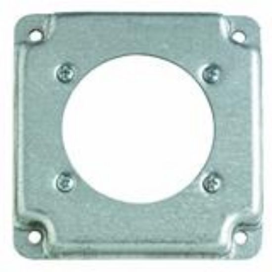 Picture of 4" Square Electrical-Box-Cover Steel 1/2" Rise Single-Receptacle 2.480