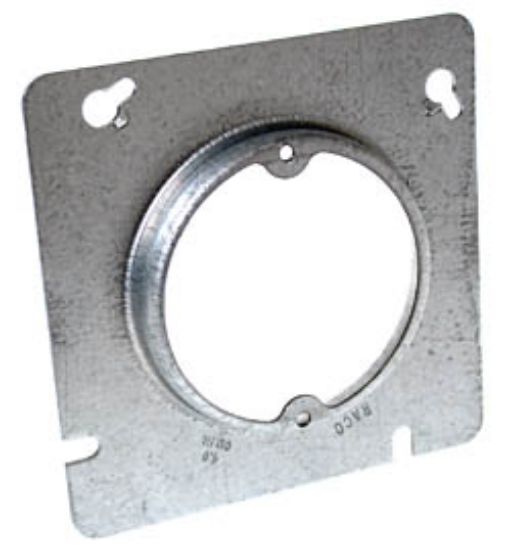 Picture of Electrical-Box 4-11/16" Square Steel Outlet Electrical-Box-Cover 5/8 Rise 2-3/4" Ears