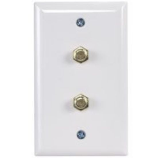 Picture of Coaxial-Cable Duplex With Jacks White Wall-Plate